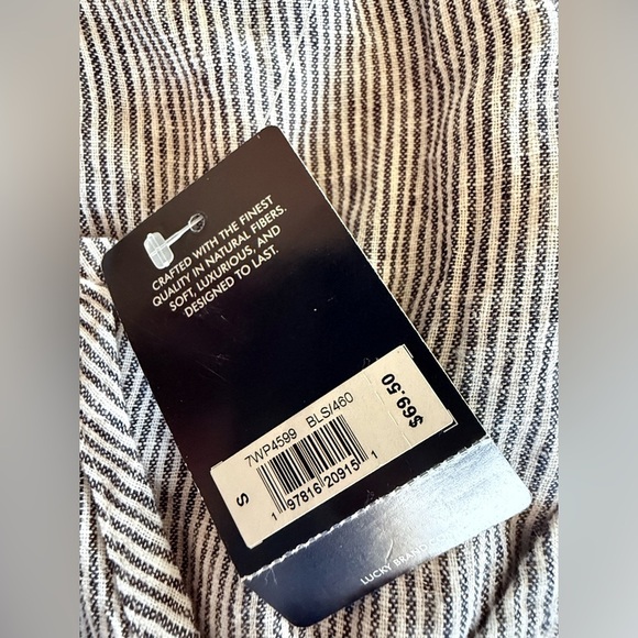 NWT Lucky Brand Linen Striped Sleeveless Tunic Top Small - Picture 5 of 9